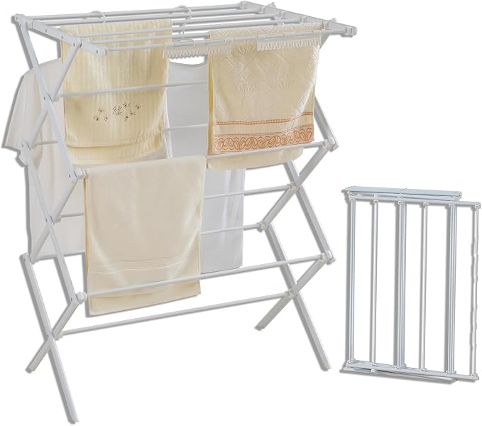 3 Tiers Foldable Clothes Drying Rack, Vertical Laundry Rack Portable and by YUBELLES