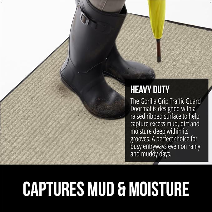 GORILLA GRIP Traffic Guard Door Mat, Heavy Duty Welcome Mats, Commercial Office - Image 4