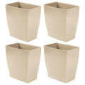 iDesign Small Rectangular Bathroom Trash Set of 4-Taupe Brown Waste Can by iDesign