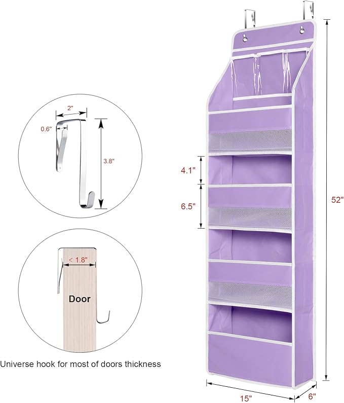 Univivi 5-Shelf Fabric Door Storage Over Door Hanging Organizer - Image 3