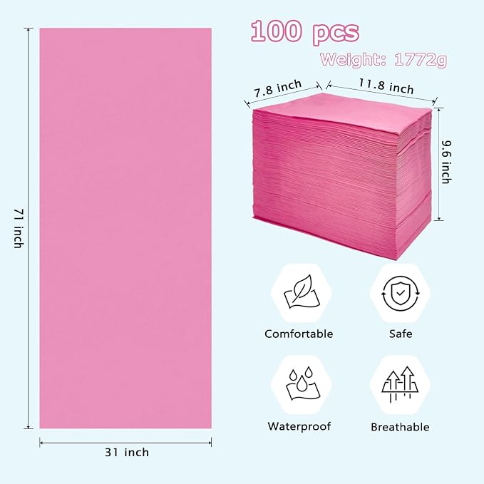 100Pcs Disposable Massage Table Sheets 31" x 71" Non-Woven Fabric Disposable - Image 3