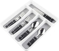 LeMuna Silverware Tray for Drawer, Plastic Cutlery Tray Kitchen Drawer Organizer by LeMuna