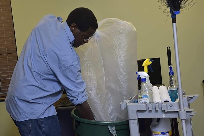 Aluf Plastics High Density Trash Bags, 56 Gallon, 16 Micron, - Image 7