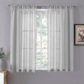 Tollpiz Sheer Curtains Linen Textured Living Room Curtain Sheers Light by Tollpiz