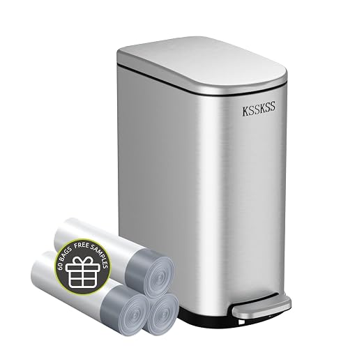 2.6 Gallon Slim Bathroom Trash Can by ksskss