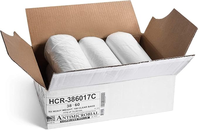 Aluf Plastics High Density Trash Bags, 60 Gallon, 17 Micron, - Image 2