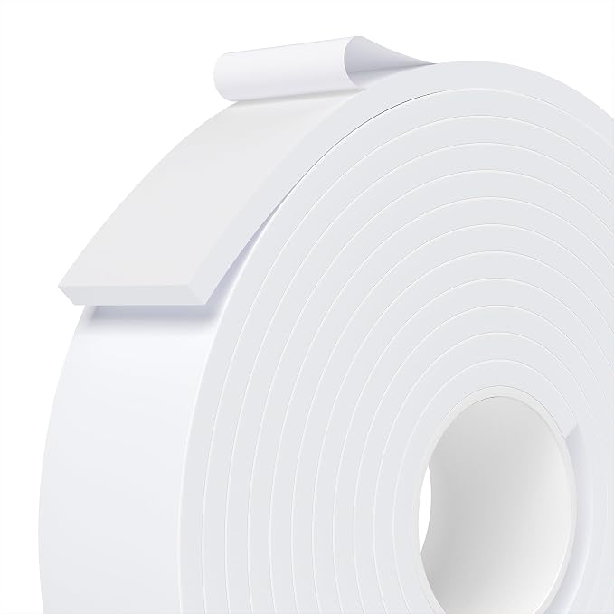 Weather Stripping Door Seal White, Self Adhesive Foam Tape, Window Insulation by Unknown