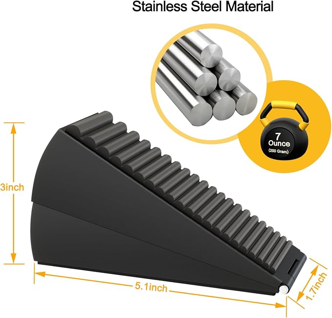 4 Pack Adjustable Spring Door Stoppers Heavy Duty, 3 Inches High Tall Large - Image 5