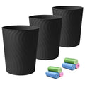 YGJT Small Trash Can, 3 Pack 1.8 Gallons Bathroom Trash Can, Slim Waste Basket by YGJT