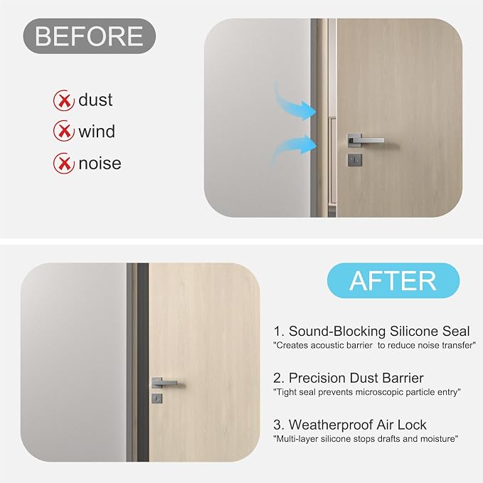 Heavy-Duty 20 ft x 2 in Weather Stripping, Door Draft Stopper Silicone Seal - Image 4