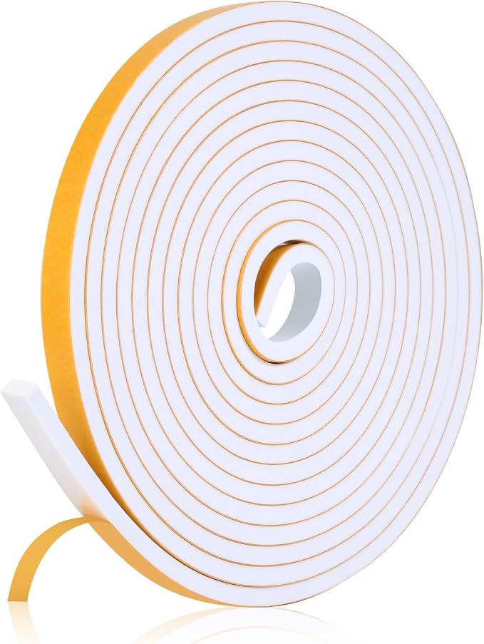 16Feet Weather Stripping Seal for Door Window, High Density Foam Tape, by Amzjjle