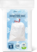 SIMPLI-MAGIC 8 Gallon Drawstring Trash Bags, 120 Pack – Tall Kitchen Garbage by SIMPLI-MAGIC
