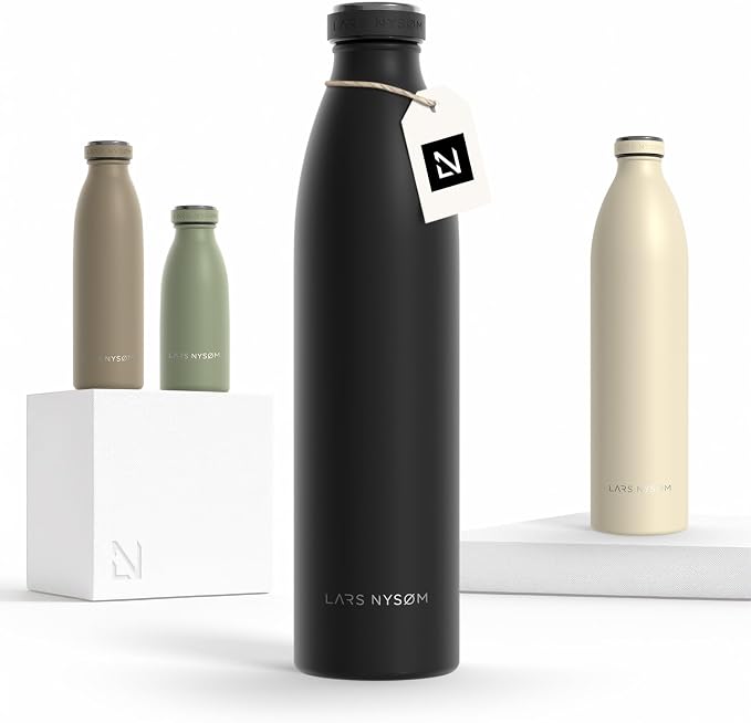 LARS NYSØM Stainless Steel Insulated Water Bottle 12oz 17oz 25oz 34oz 51oz | by LN