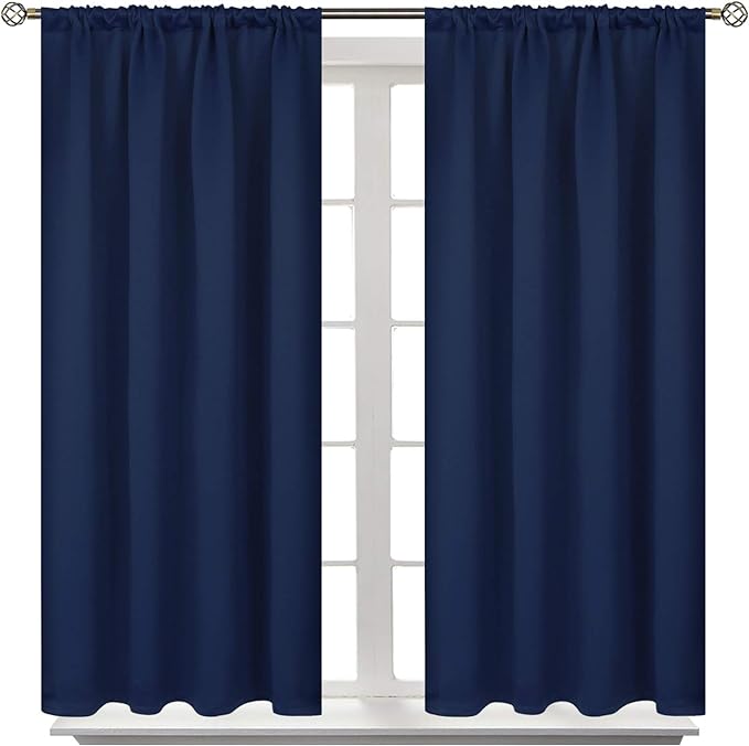 BGment Navy Blue Blackout Curtains 40 Inches Length by BGment