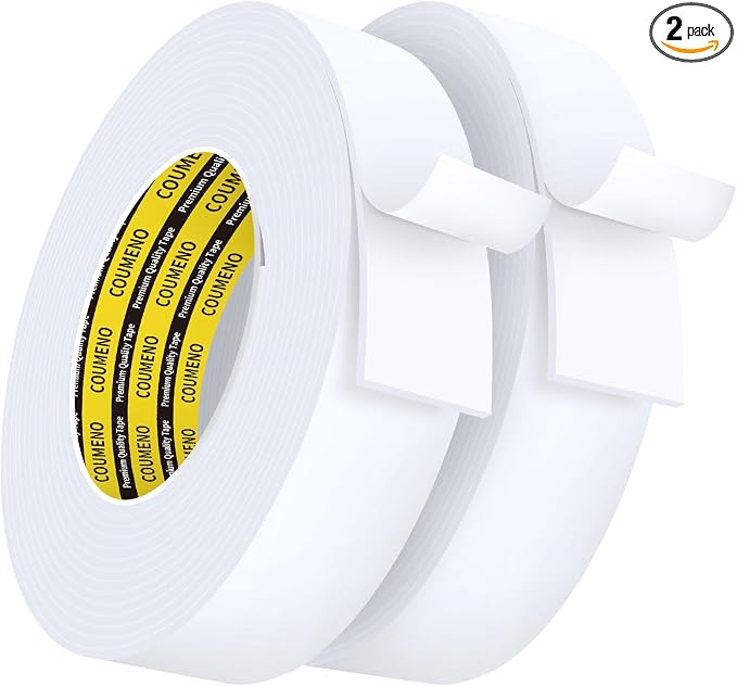 2 Pack Single-Sided Adhesive White Foam Tape, Single-Sided Sealing Strip Foam by COUMENOAdhesivetape