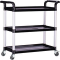 Plastic Utility Carts with Wheels, Heavy Duty 510lbs Capacity Rolling Service by PELOEMNS