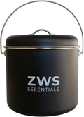 Black Stainless Steel Compost Bin | 6.5L Odor-Free Kitchen Countertop Food by ZWSEssentials