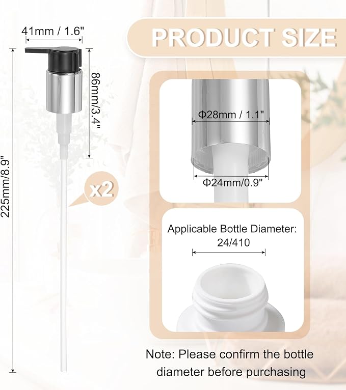 uxcell 2 Pcs Soap Dispenser Pump Heads, Hand Soap Dispensers Top Pumps - Image 2