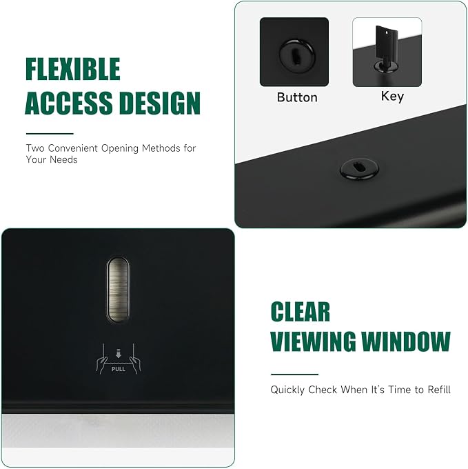 Wall-Mounted Paper Towel Dispenser – Fits Tri-Fold Towels up to 10x3.1 Inches - Image 4