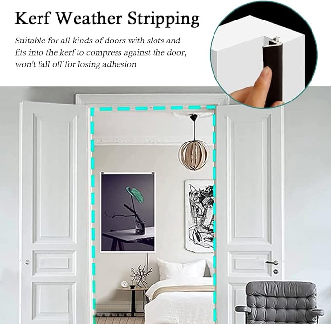 Kerf Weather Stripping Door Seal Strip 26 Ft Q Foam Door Weatherstrip Seal - Image 5