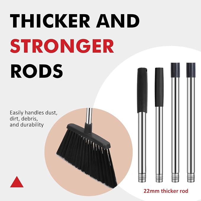 Heavy Duty Broom, 55 Inch Long Handle Outdoor Large Angle Brooms, Commercial - Image 5