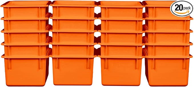 Wood Designs Cubby Storage Bin, Heavy Duty Plastic Containers by Unknown