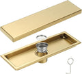 uxcell Rectangular Shower Drain, Brushed 304 Stainless Steel Odor-Proof Floor by uxcell