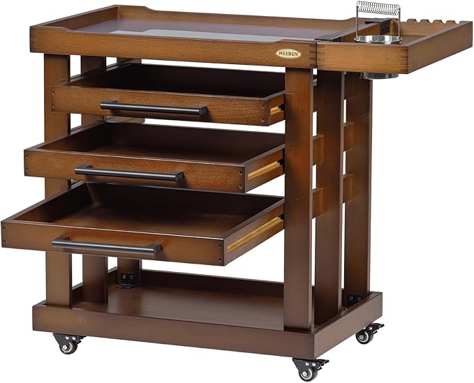 MEEDEN Art Supplies Storage Cart: 5-Tier Solid Beech Wood Utility Rolling Cart by MEEDEN