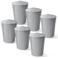 Plexon Round Trash Can 13 Gallon, Vintage Metal Outdoor Trash Can by Plexon
