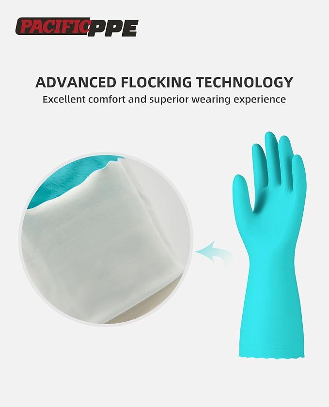 PACIFIC PPE Reusable Dishwashing Cleaning Rubber Gloves, Dish Washing Gloves - Image 2