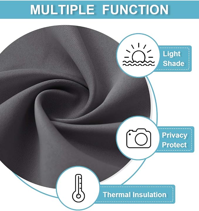 RYB HOME Grey Blackout Curtains - Image 6