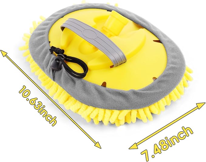 Dual-Use Car Wash Mop – 10" x 8" Chenille Washing Kit - Image 2