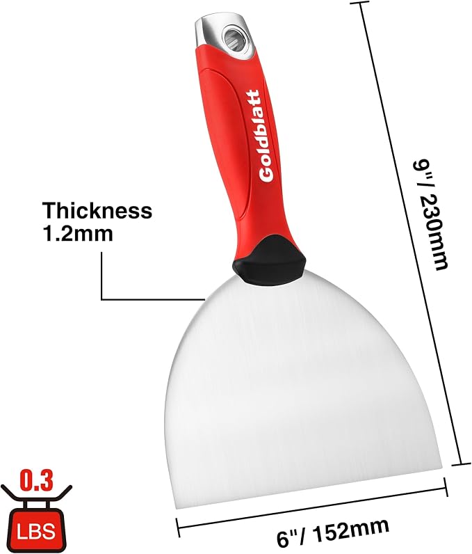 Goldblatt 6" Putty Knife, Stainless Steel Scraping Paint, Putty Knife Scraper - Image 4
