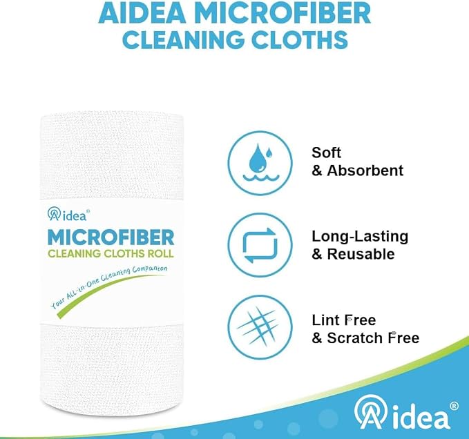 AIDEA Microfiber Cleaning Cloth Roll, Tear Away Reusable Paper Towels, - Image 4