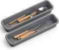 2 Pack Silicone Silverware Drawer Organizer, DIY Free Combination Kitchen by K+KORKUAN
