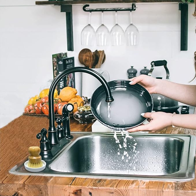 Bamboo Brush Dish Scrubber Clean Pan and Vegetable, Natural Bristles Palm Pot - Image 6