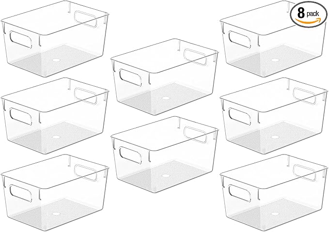 Clear Plastic Storage Bins, Pantry Organizers and Storage Containers Fridge by CONTROLKITCHEN