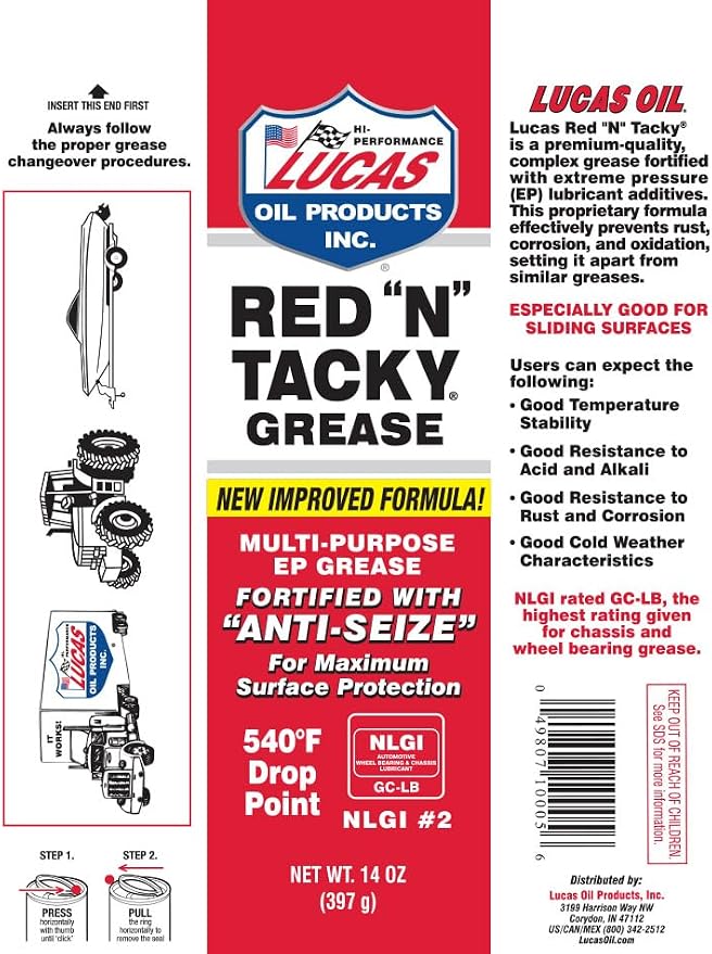 Lucas Oil 10005 Red 'N' Tacky Grease - Image 2