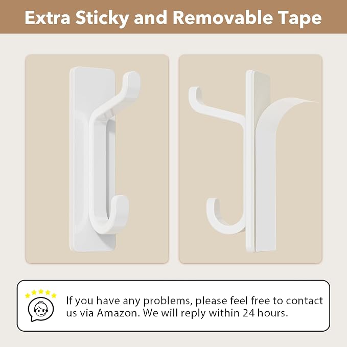 12 Pack Wall Hooks for Coat and Towel: 13LB Adhesive Door Hanger Stick on - Image 3