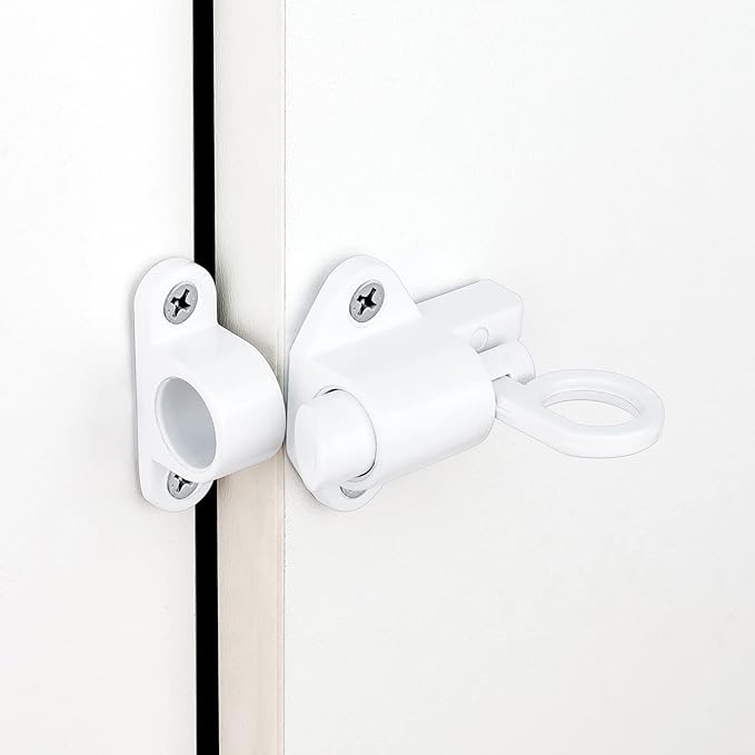 2 Packs Self-Closing Latches，White Spring Door Lock，Resilient Bolt Latch - Image 5