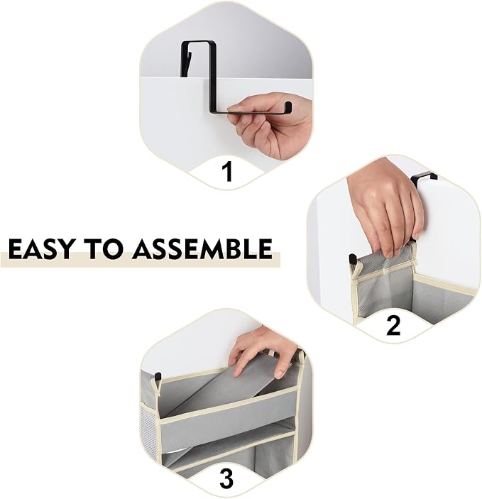 2 Pack Over The Door Hanging Organizer 6-Shelves and 12 Side Pockets, Over The - Image 6