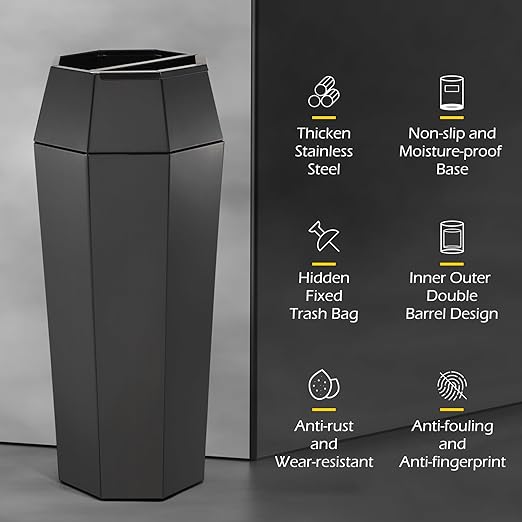 Dyna-Living Commercial Heavy-Duty Trash Cans Outdoor Garbage Can - Image 2