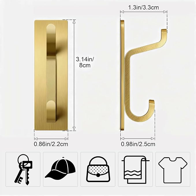 pickpiff Wall Hooks for Coat and Towel: 13LB Adhesive Door Hanger Stick on - Image 4