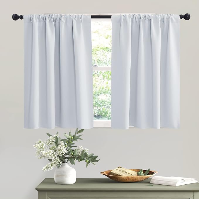 RYB HOME Kitchen Curtains Room Darkening Curtain Tiers Small Window Draperies by RYBHOME