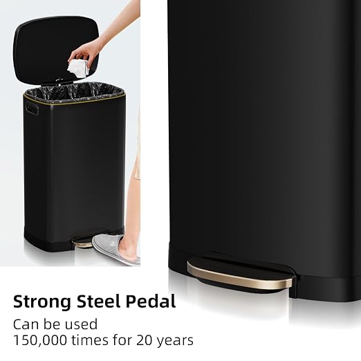 13 Gallon Trash Can with Lid, 50L Fingerprint Proof Stainless Steel Kitchen - Image 4