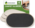 Furniture Sliders for Carpet 4 PCS by COVERCORNER