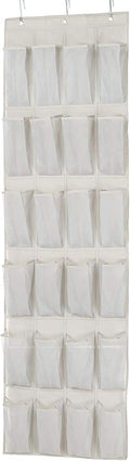 Amazon Basics 24 Medium Pocket Over-the-Door Hanging Shoe Organizer, Light Grey by AmazonBasics