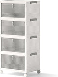 Storage Bins with Lids, 4 Tier Stackable Storage Bins with Drawers, 4 Pack by WelcometoCOLLEFUN