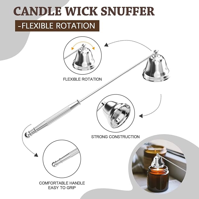 5 in 1 Candle Accessory Set, Candle Wick Trimmer Cutter, Candle Wick Dipper - Image 3