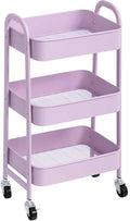AGTEK Makeup Cart, Movable Rolling Organizer Cart, 3 Tier Metal Utility Cart by AGTEK